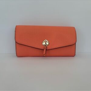 Kate Spade Marty Large Slim Flap Wallet in Melon Ball